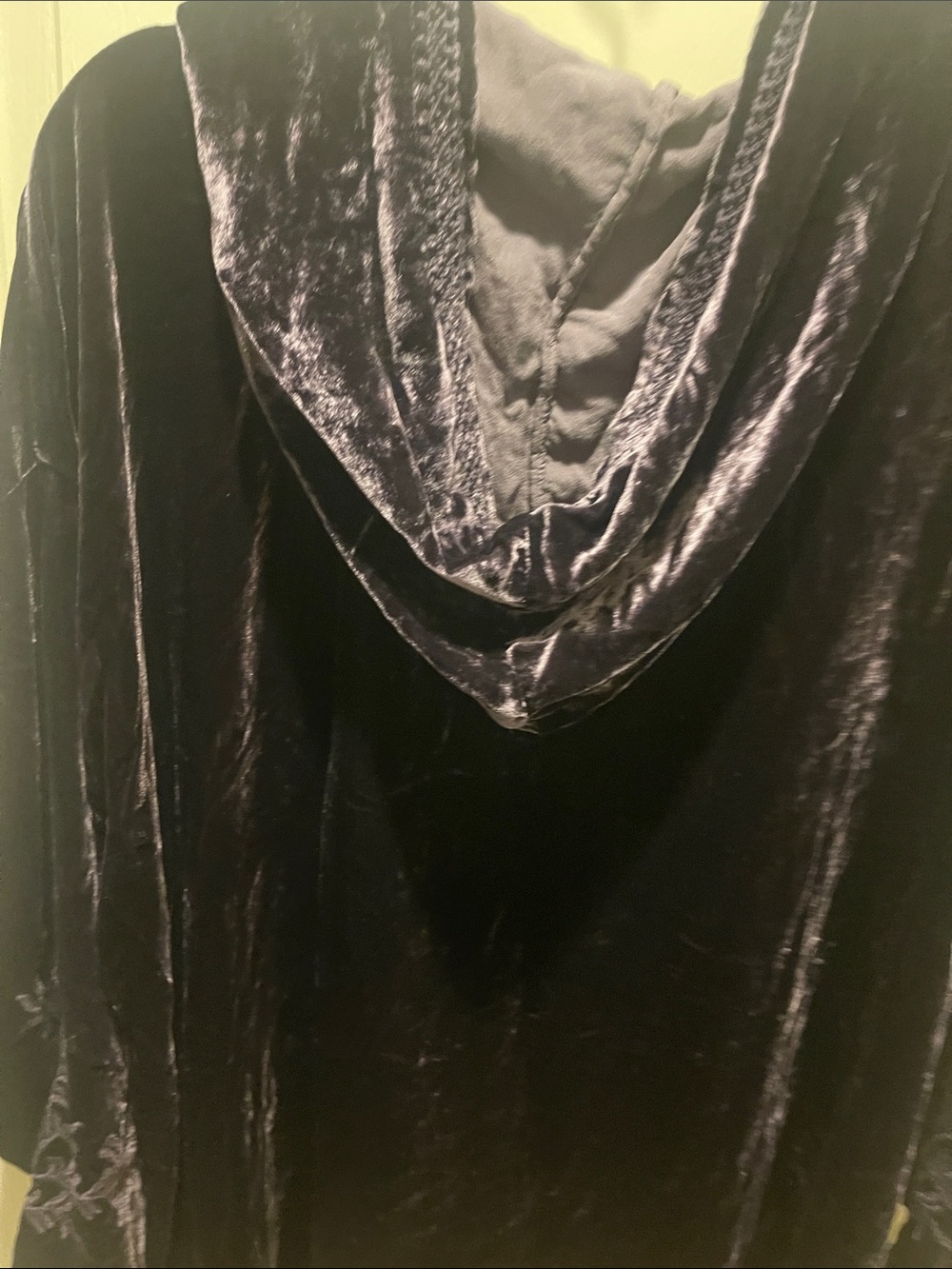 Johnny Was Purple Velvet Button-Down Shirt with Embroidery - Picture 7 of 7